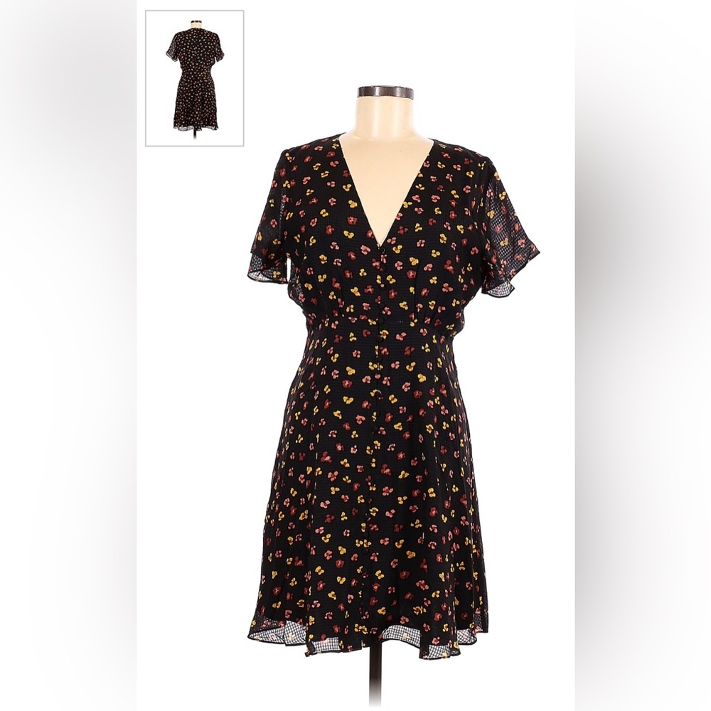 Madewell Black Floral Dress